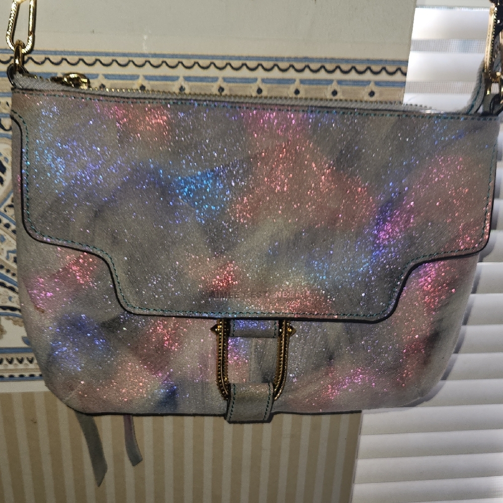 Multicolor Glitter Shoulder Bag Leather Amimee Kestenberg